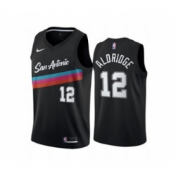 Men's San Antonio Spurs #12 LaMarcus Aldridge Black City Edition Fiesta 2020-21 Stitched Basketball Jersey