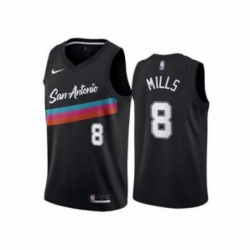 Men's San Antonio Spurs #8 Patty Mills Black City Edition Fiesta 2020-21 Stitched Basketball Jersey