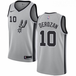 Womens Nike San Antonio Spurs 10 DeMar DeRozan Swingman Silver NBA Jersey Statement Edition 