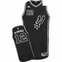 Youth Adidas San Antonio Spurs 12 LaMarcus Aldridge Swingman Black New Road NBA Jersey