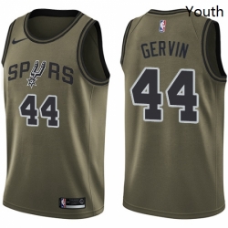 Youth Nike San Antonio Spurs 44 George Gervin Swingman Green Salute to Service NBA Jersey