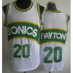 Seattle SuperSonics 20 Gary Payton White Hardwood Classics Revolution 30 NBA Jerseys