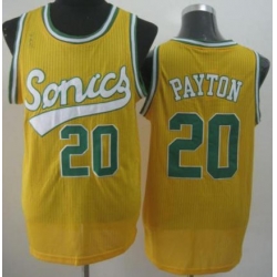 Seattle SuperSonics 20 Gary Payton Yellow Throwback Revolution 30 NBA Basketball Jerseys