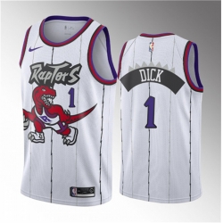 Men Toronto Raptors 1 Gradey Dick White 2023 Draft Classic Edition Stitched Basketball Jersey
