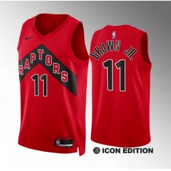 Men Toronto Raptors 11 Bruce Brown Jr Red Icon Edition Stitched Basketball Jersey
