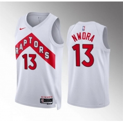 Men Toronto Raptors 13 Jordan Nwora White Association Edition Stitched Basketball Jersey