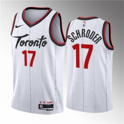 Men Toronto Raptors 17 Dennis Schroder White 2023 24 Association Edition Stitched Basketball Jersey