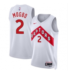 Men Toronto Raptors 2 Jonathan Mogbo White 2024 Draft Association Edition Stitched Basketball Jersey