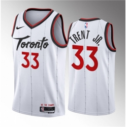 Men Toronto Raptors 33 Gary Trent Jr  White 2023 24 Association Edition Stitched Basketball Jersey
