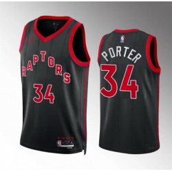 Men Toronto Raptors 34 Jontay Porter Black Statement Edition Stitched Basketball Jersey