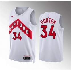 Men Toronto Raptors 34 Jontay Porter White Association Edition Stitched Basketball Jersey
