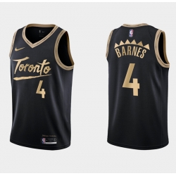 Men Toronto Raptors 4 Scottie Barnes Black City Edition Swingman Stitched Basketball Jersey