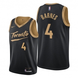Men Toronto Raptors 4 Scottie Barnes Black NBA Swingman 2020 21 City Edition Jersey