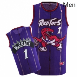 Mens Nike Toronto Raptors 1 Tracy Mcgrady Authentic Blue Throwback NBA Jersey