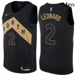 Mens Nike Toronto Raptors 2 Kawhi Leonard Swingman Black NBA Jersey City Edition 