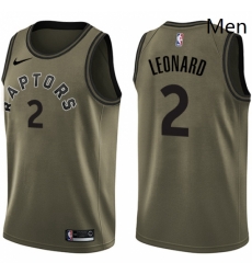 Mens Nike Toronto Raptors 2 Kawhi Leonard Swingman Green Salute to Service NBA Jersey 