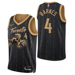 Men's Toronto Raptors #4 Scottie Barnes 2021-22 75th Anniversary City Edition Black Swingman Jersey