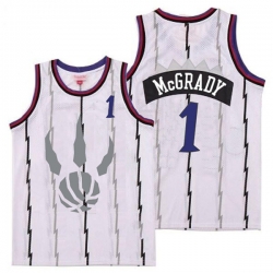 Raptors 1 Tracy McGrady White Gray Logo Retro Jersey 6