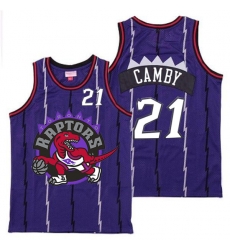 Raptors 21 Marcus Camby Purple Big Logo Retro Jersey