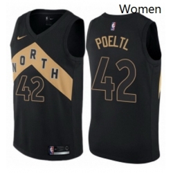 Womens Nike Toronto Raptors 42 Jakob Poeltl Swingman Black NBA Jersey City Edition