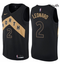 Youth Nike Toronto Raptors 2 Kawhi Leonard Swingman Black NBA Jersey City Edition 