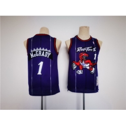 Youth Toronto Raptors 1 Tracy Mcgrady Purple Stitched Basketball Jersey