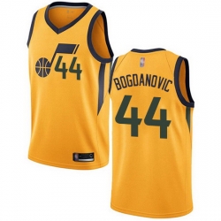 Jazz  44 Bojan Bogdanovic Yellow Basketball Swingman Statement Edition Jersey