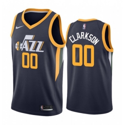 Men Utah Jazz 00 Jordan Clarkson Navy Icon Edition Swingman Stitched Jersey