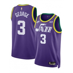 Men Utah Jazz 3 Keyonte George Purple 2023 Classic Edition Stitched Basketball Jersey