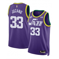 Men Utah Jazz 33 Johnny Juzang Purple 2023 Classic Edition Stitched Basketball Jersey