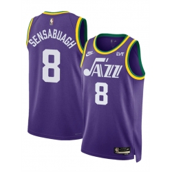 Men Utah Jazz 8 Brice Sensabaugh Purple 2023 Classic Edition Stitched Basketball Jersey