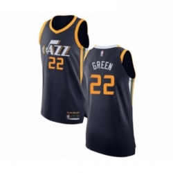 Mens Utah Jazz 22 Jeff Green Authentic Navy Blue Basketball Jersey Icon Edition 