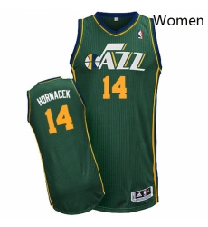 Womens Adidas Utah Jazz 14 Jeff Hornacek Authentic Green Alternate NBA Jersey