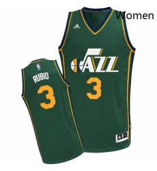 Womens Adidas Utah Jazz 3 Ricky Rubio Swingman Green Alternate NBA Jersey 