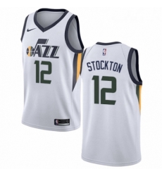 Womens Nike Utah Jazz 12 John Stockton Authentic NBA Jersey Association Edition