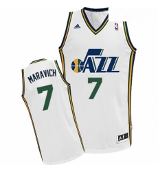 Youth Adidas Utah Jazz 7 Pete Maravich Swingman White Home NBA Jersey