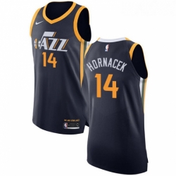 Youth Nike Utah Jazz 14 Jeff Hornacek Authentic Navy Blue Road NBA Jersey Icon Edition