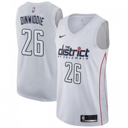 Men Nike Washington Wizards 26 Spencer Dinwiddie White NBA Swingman City Edition Jersey