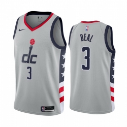 Men Nike Washington Wizards 3 Bradley Beal Gray NBA Swingman 2020 21 City Edition Jersey