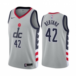 Men Nike Washington Wizards 42 Davis Bertans Gray NBA Swingman 2020 21 City Edition Jersey