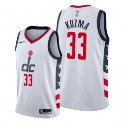 Men Nike Washington Wizards  Kyle Kuzm 33 White Stitched NBA Jersey II