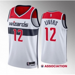 Men Washington Wizards 12 Isaiah Livers White Association Edition Stitched Basketball Jersey