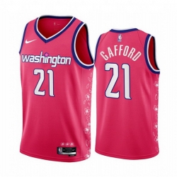 Men Washington Wizards 21 Daniel Gafford 2022 23 Pink Cherry Blossom City Edition Limited Stitched Basketball Jersey