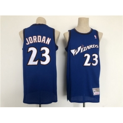 Men Washington Wizards 23 Michael Jordan Blue Throwback Stitched Jersey