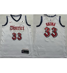 Men Washington Wizards 33 Kyle Kuzma White Stitched Jersey