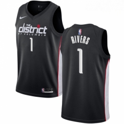 Mens Nike Washington Wizards 1 Austin Rivers Swingman Black NBA Jersey City Edition 