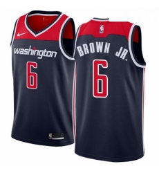 Mens Nike Washington Wizards 6 Troy Brown Jr Swingman Navy Blue NBA Jersey Statement Edition 