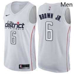 Mens Nike Washington Wizards 6 Troy Brown Jr Swingman White NBA Jersey City Edition 