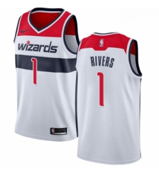 Youth Nike Washington Wizards 1 Austin Rivers Swingman White NBA Jersey Association Edition 