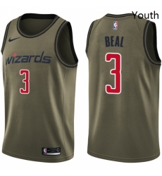 Youth Nike Washington Wizards 3 Bradley Beal Swingman Green Salute to Service NBA Jersey 